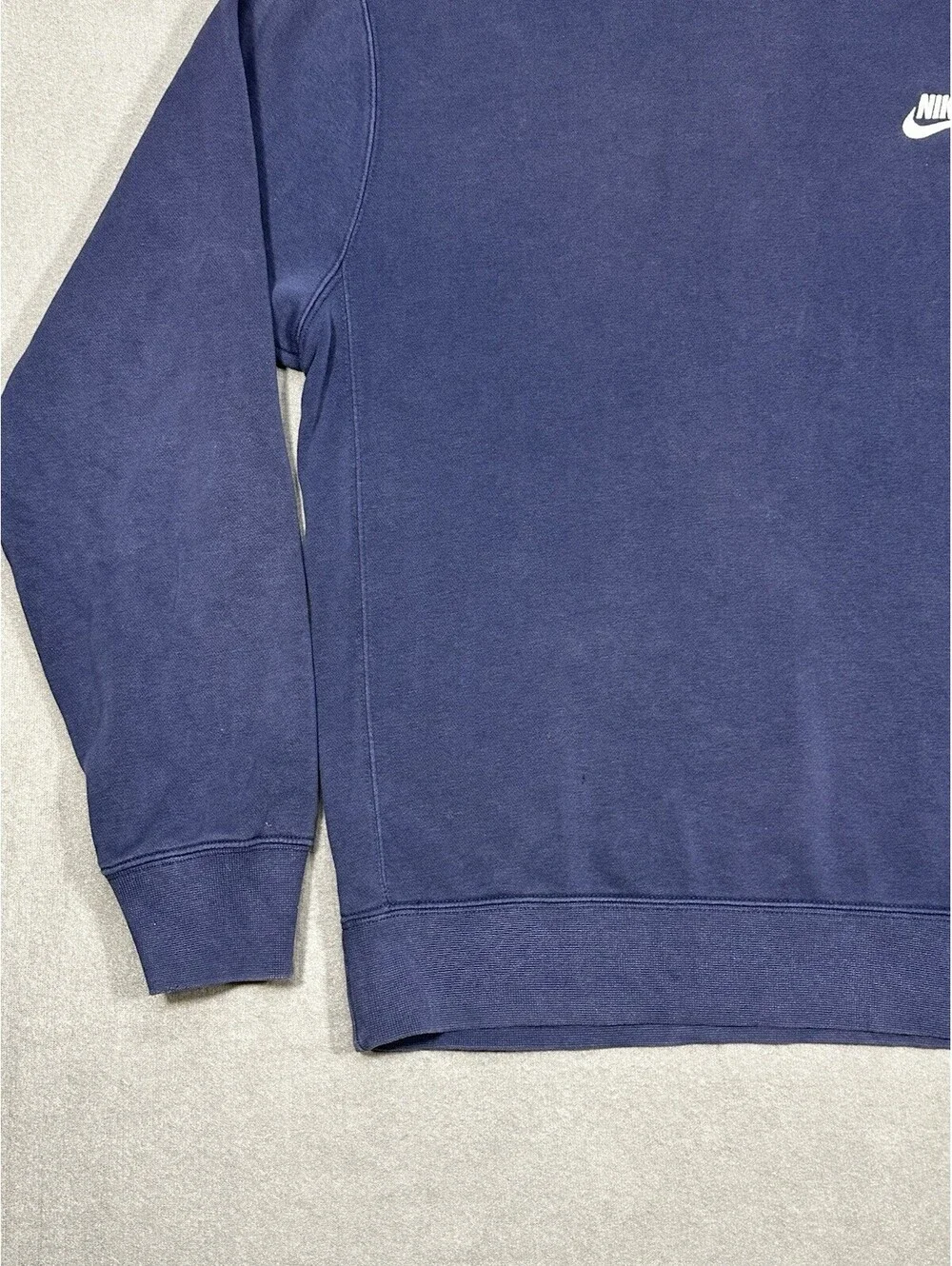 Nike Small Swoosh Crewneck Sweatshirt Navy Blue Mens Size S